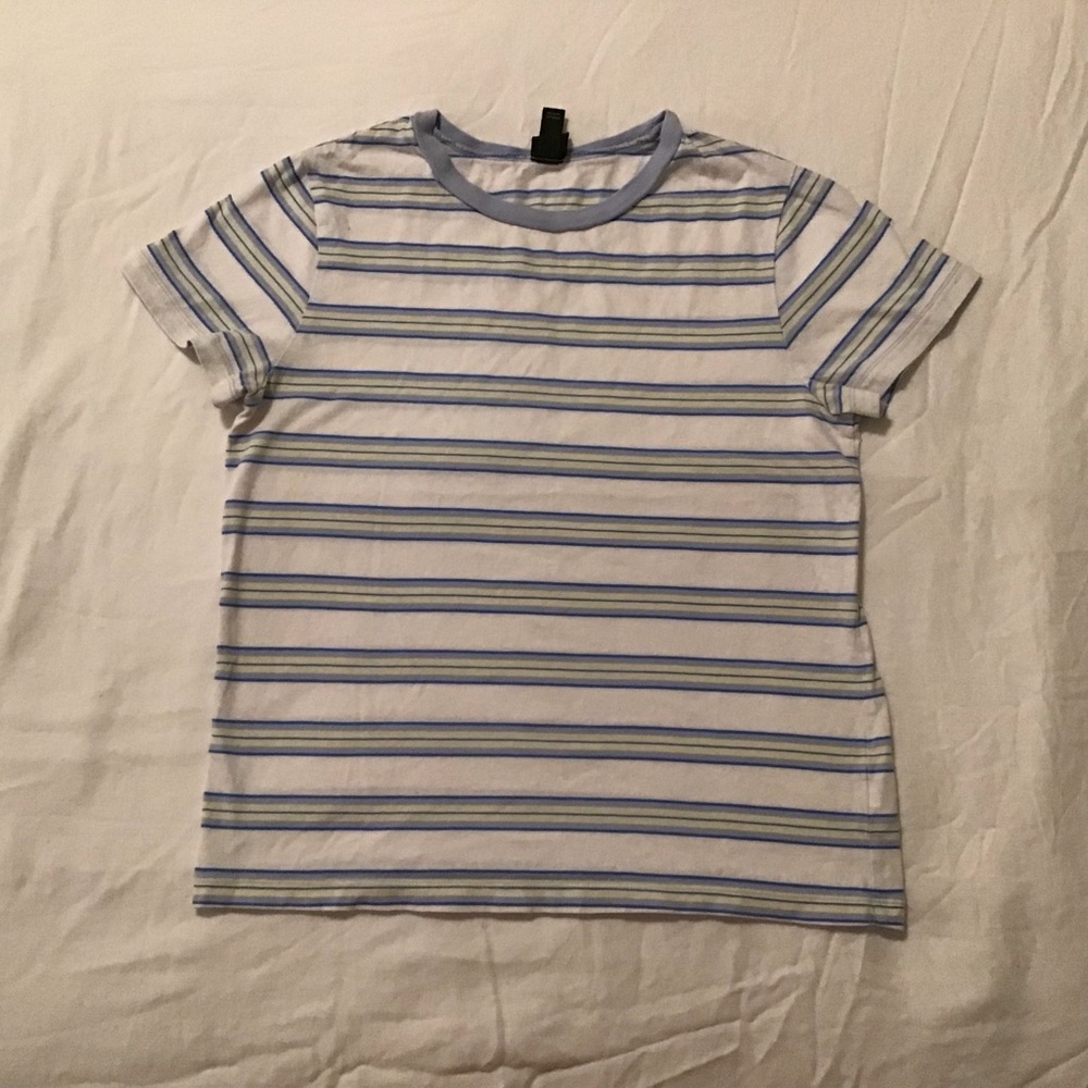 Wild fable striped yellow blue and white shirt in womens size medium
